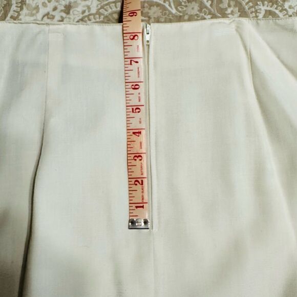 Vtg Nina K 90s cream rayon mix embroidered beaded cut out skirt suit size Small - Picture 15 of 16